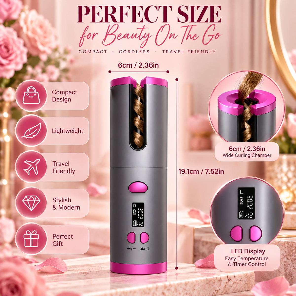 Cordless Automatic Rotating Hair Curler